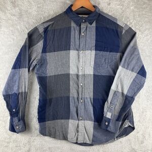 Urban Pipeline‎ Shirt Mens Medium Blue Gray Check Flannel Button Down